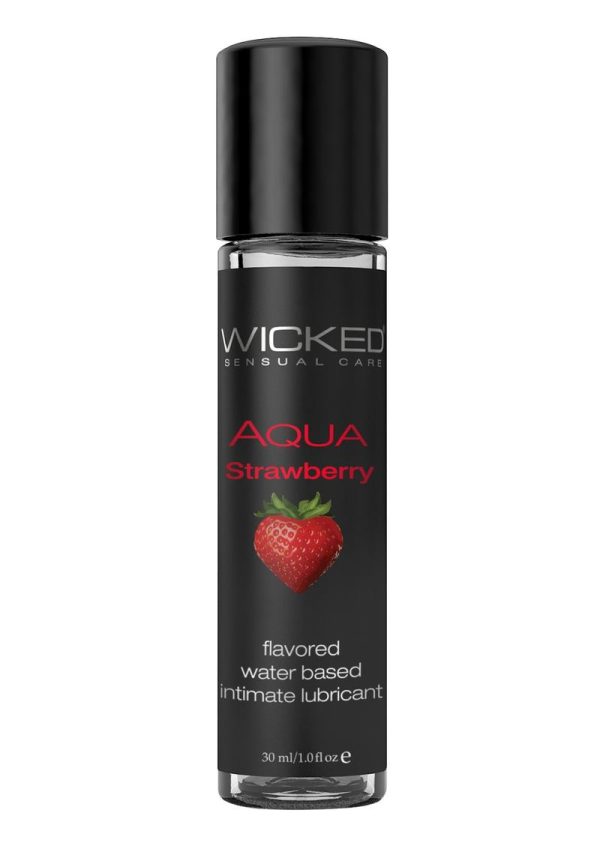 Wicked Aqua Water Based Flavored Lubricant Strawberry 1oz