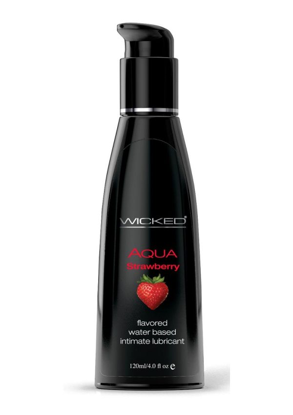 Wicked Aqua Water Based Flavored Lubricant Strawberry 4oz