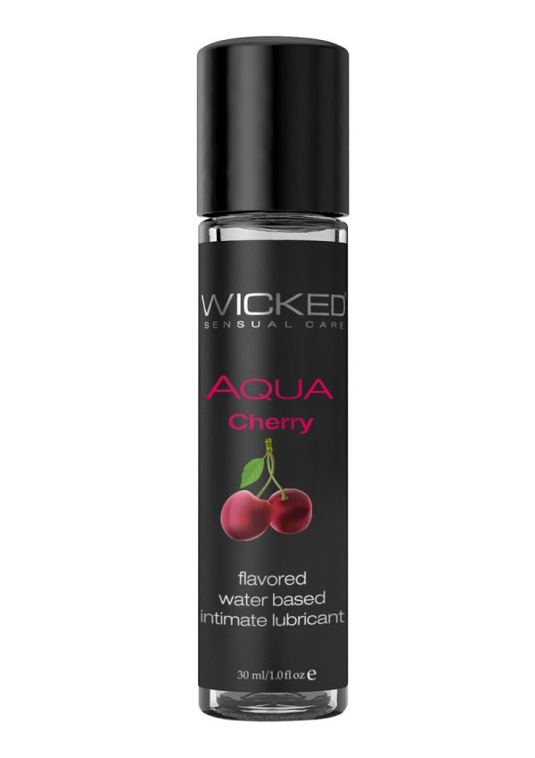 Wicked Aqua Water Based Flavored Lubricant Cherry 1oz