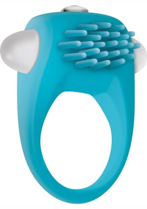 Zero Tolerance Teal Tickler Silicone Vibrating Cock Ring - Teal