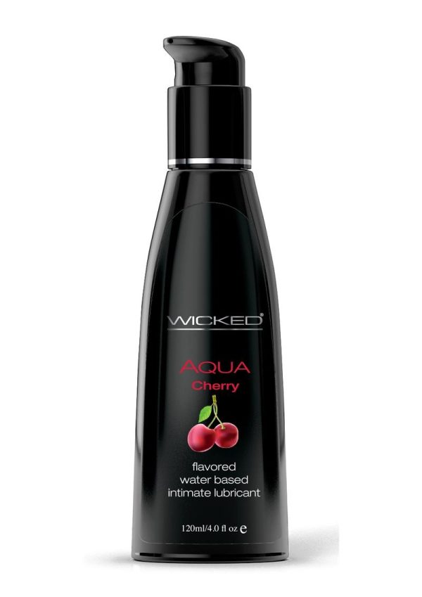 Wicked Aqua Water Based Flavored Lubricant Cherry 4oz