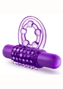 Play with Me The Player Vibrating Double Strap Cock Ring - Purple