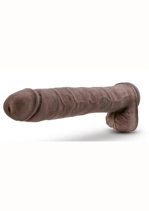 Au Naturel Daddy Sensa Feel Dual Density Dildo with Balls 14in - Chocolate