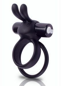 Charged Ohare XL Silicone USB Rechargeable Wearable Rabbit Vibrating Cock Ring - Black (Individual)