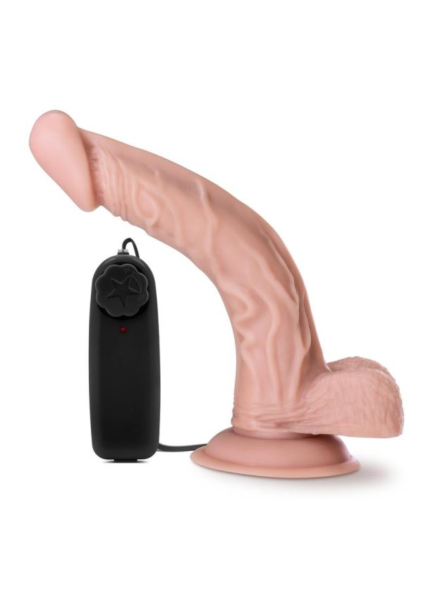 Dr. Skin Silver Collection Dr. Sean Vibrating Dildo with Remote Control 8in - Vanilla