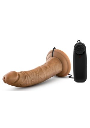 Dr. Skin Silver Collection Dr. Dave Vibrating Dildo with Suction Cup 7in - Caramel