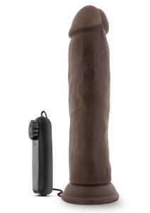 Dr. Skin Silver Collection Dr. Throb Vibrating Dildo with Remote Control 9.5in - Chocolate