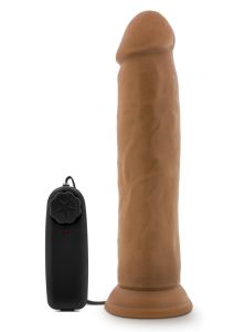 Dr. Skin Silver Collection Dr. Throb Vibrating Dildo with Remote Control 9.5in - Caramel