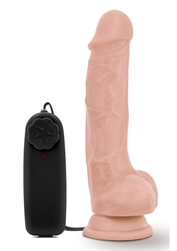 Dr. Skin Silver Collection Dr. Tim Vibrating Dildo with Remote Control 7.5in - Vanilla