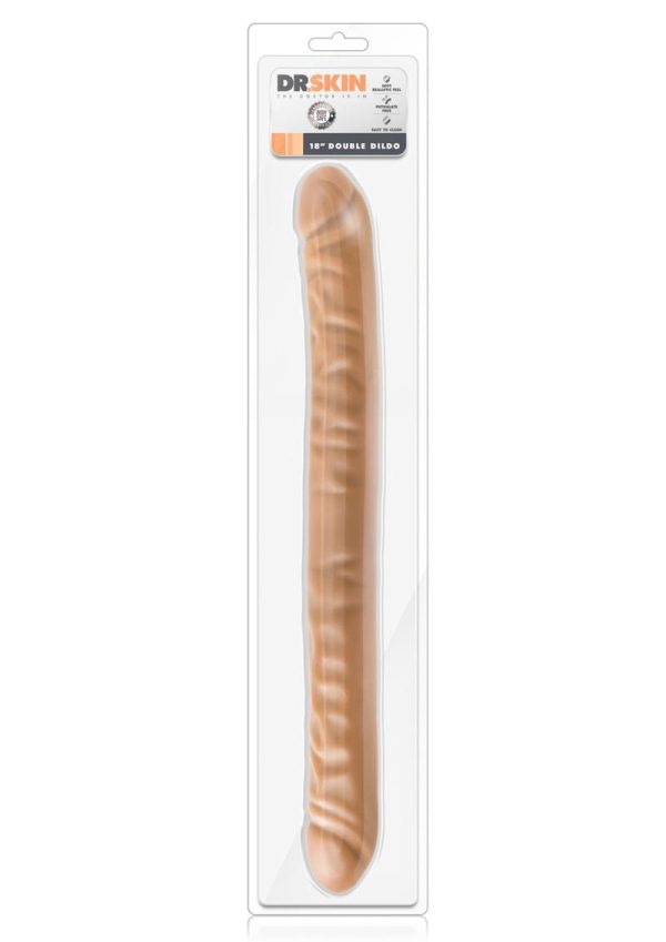 Dr. Skin Silver Collection Double Dildo 18in - Caramel