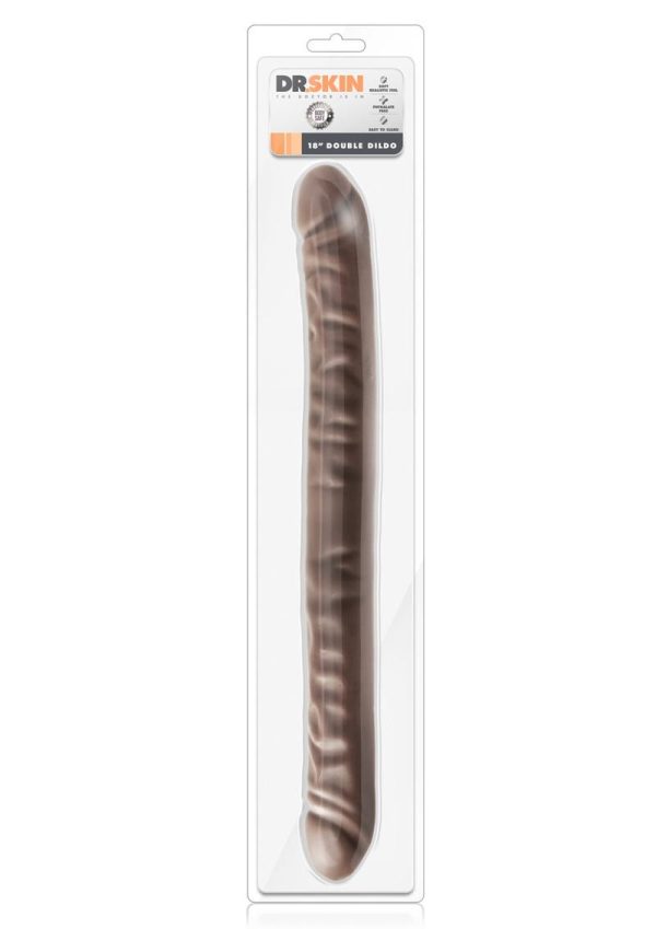 Dr. Skin Silver Collection Double Dildo 18in - Chocolate