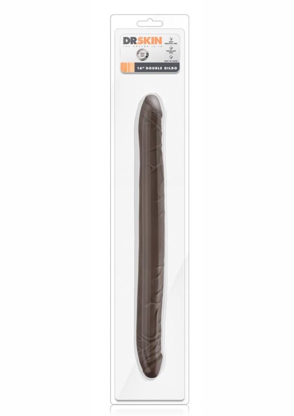 Dr. Skin Silver Collection Double Dildo 16in - Chocolate