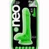 Neo Elite Silicone Dual Density Dildo with Balls 6in - Neon Green