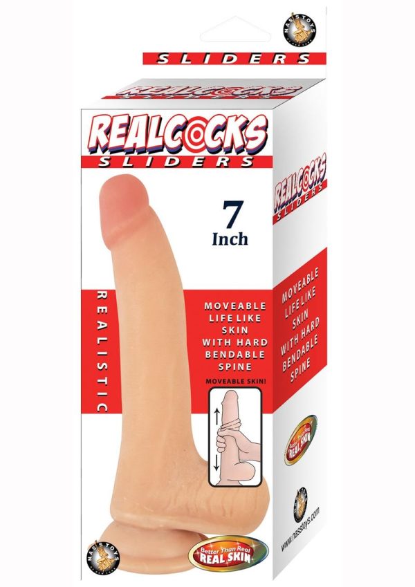 Realcocks Sliders Dildo with Balls 7in - Vanilla