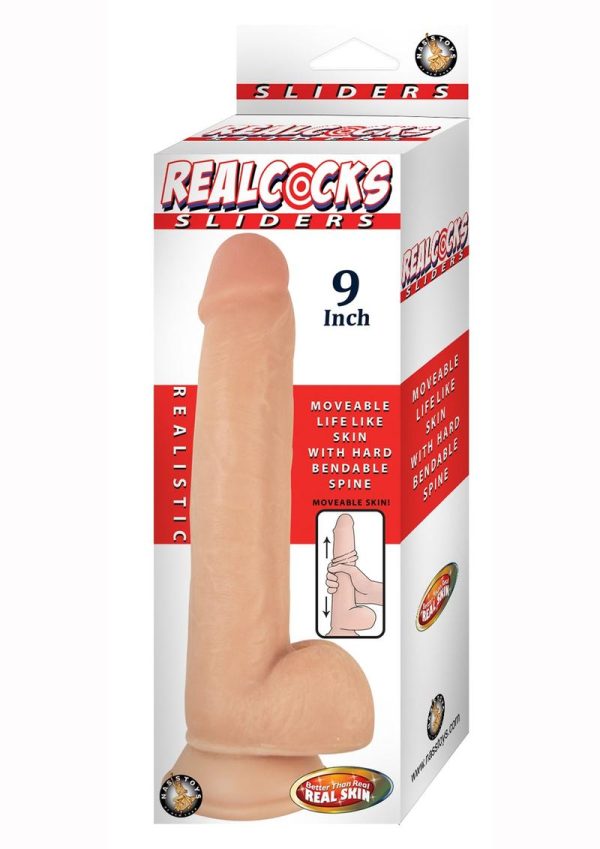 Realcocks Sliders Dildo with Balls 9in - Vanilla