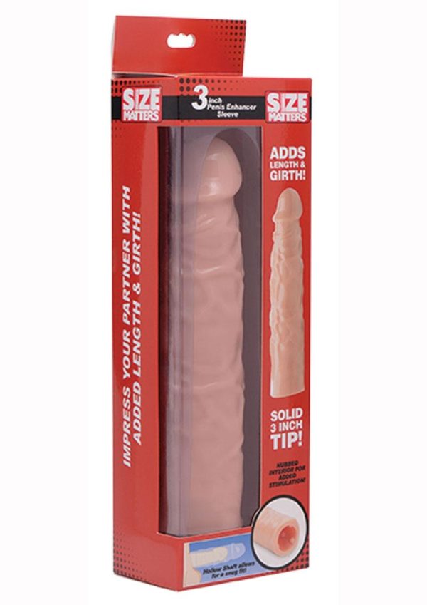 Size Matters Penis Extender Sleeve 3in - Vanila