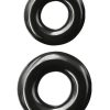Renegade Double Stack Super Stretchable Cock Rings (Set of 2) - Black