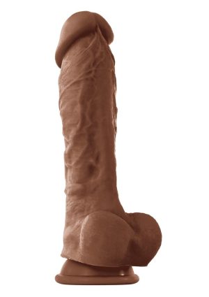 Colours Pleasures Silicone Dildo 8in - Chocolate