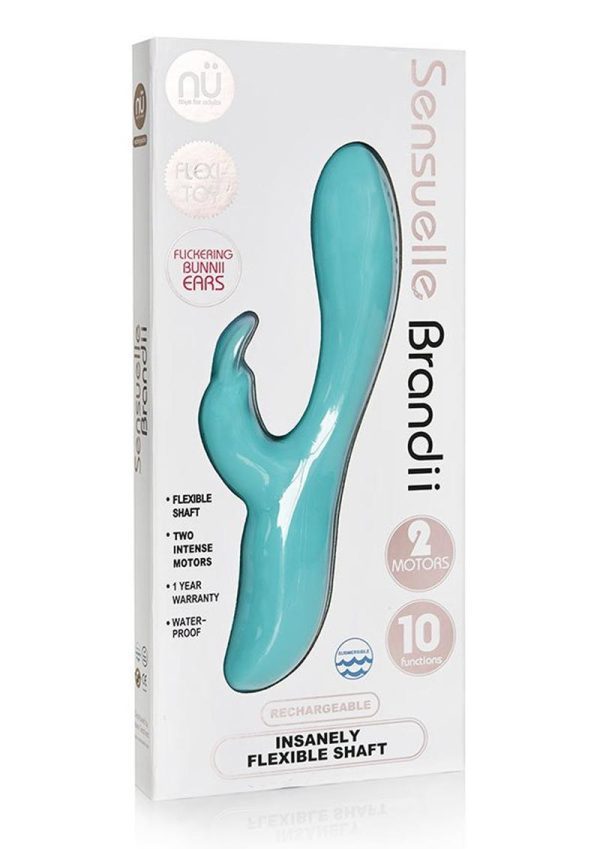 Nu Sensuelle Brandii Rechargeable Silicone G-Spot Rabbit Vibrator - Tiffany Blue