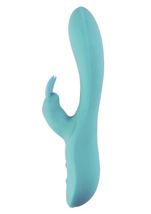 Nu Sensuelle Brandii Rechargeable Silicone G-Spot Rabbit Vibrator - Tiffany Blue