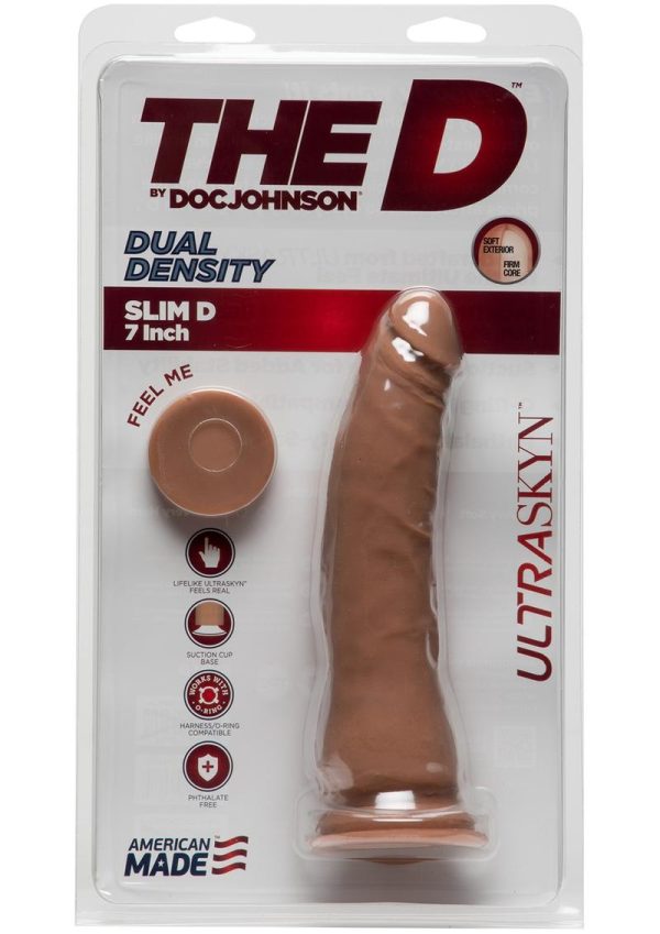 The D Thin D Ultraskyn Dildo 7in - Caramel