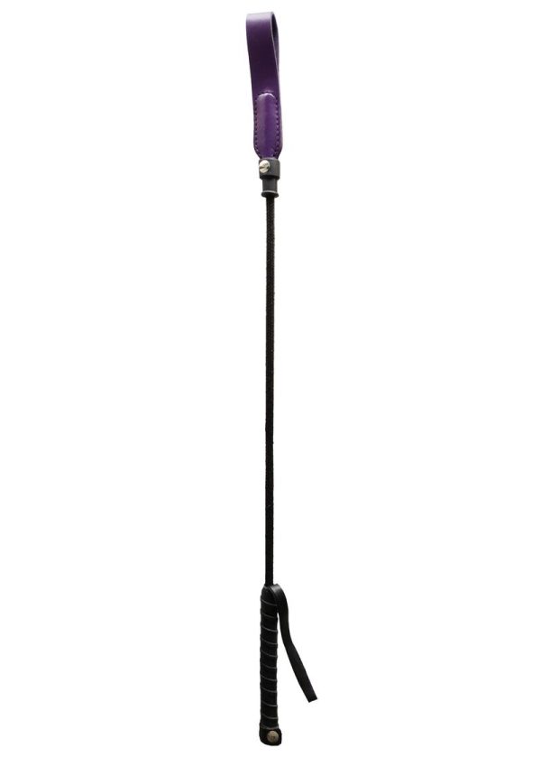 Rouge Fifty Times Hotter Long Riding Crop Slim Tip 24in - Purple