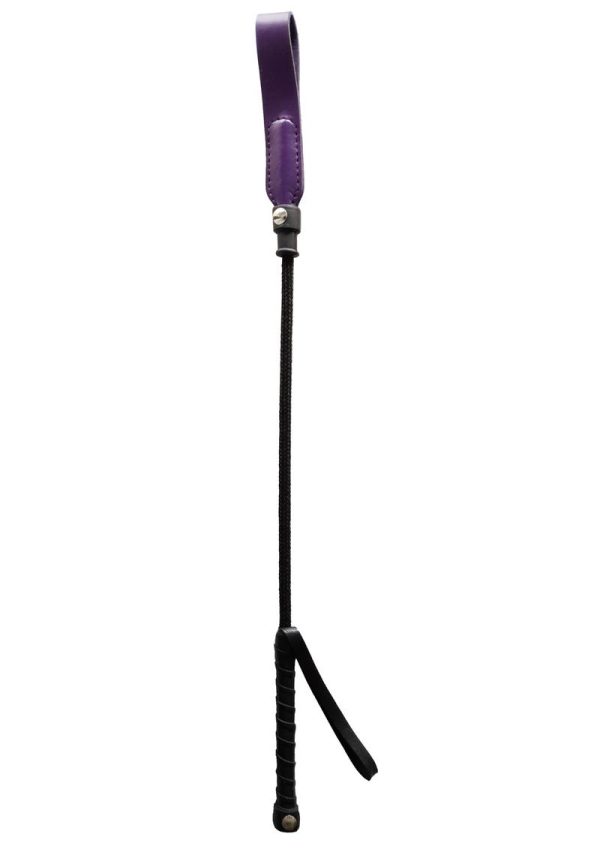 Rouge Fifty Times Hotter Short Riding Crop Slim Tip 20in - Purple