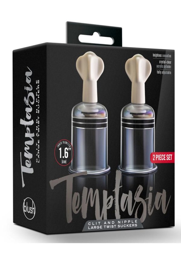 Temptasia Clit and Nipple Large Twist Suckers (set of 2) - Clear