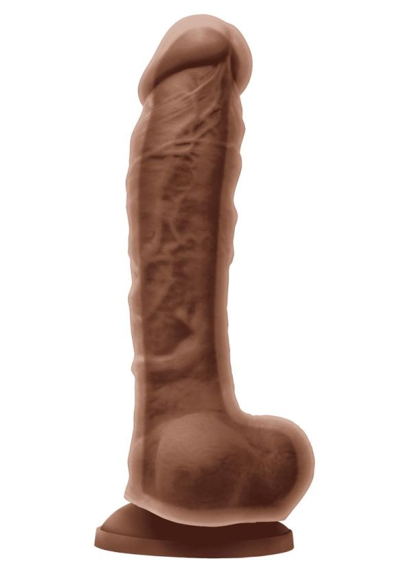 Colours Dual Density Silicone Dildo 8in - Caramel