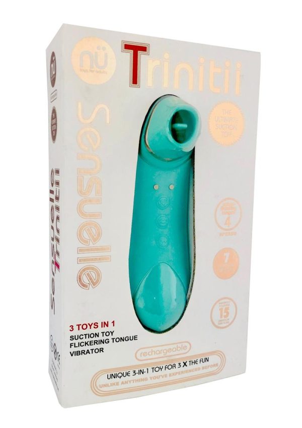 Nu Sensuelle Trinitii Triple Action Rechargeable Silicone Vibrator - Electric Blue