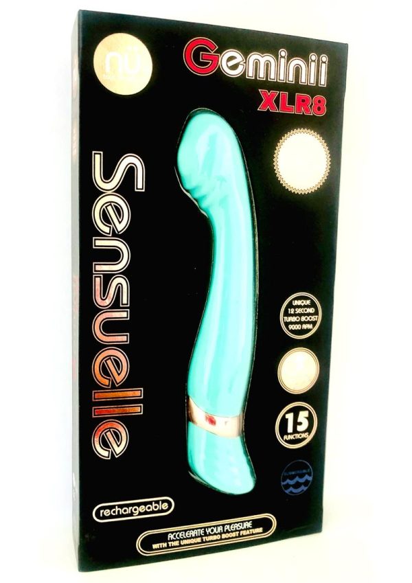 Nu Sensuelle Geminii XLR8 Rechargeable Silicone G-Spot Vibrator - Electric Blue