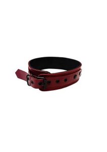 Rouge Anaconda Leather Adjustable Collar 1 Ring - Burgundy