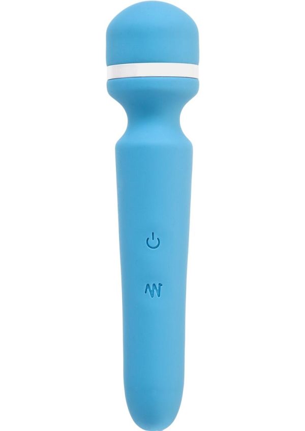 Wonderlust Destiny Silicone Rechargeable Wand Massager - Blue