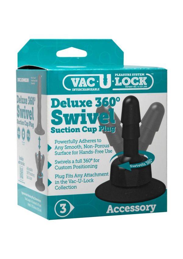 Vac U Lock Deluxe 360 Swivel Suction Cup Plug Black