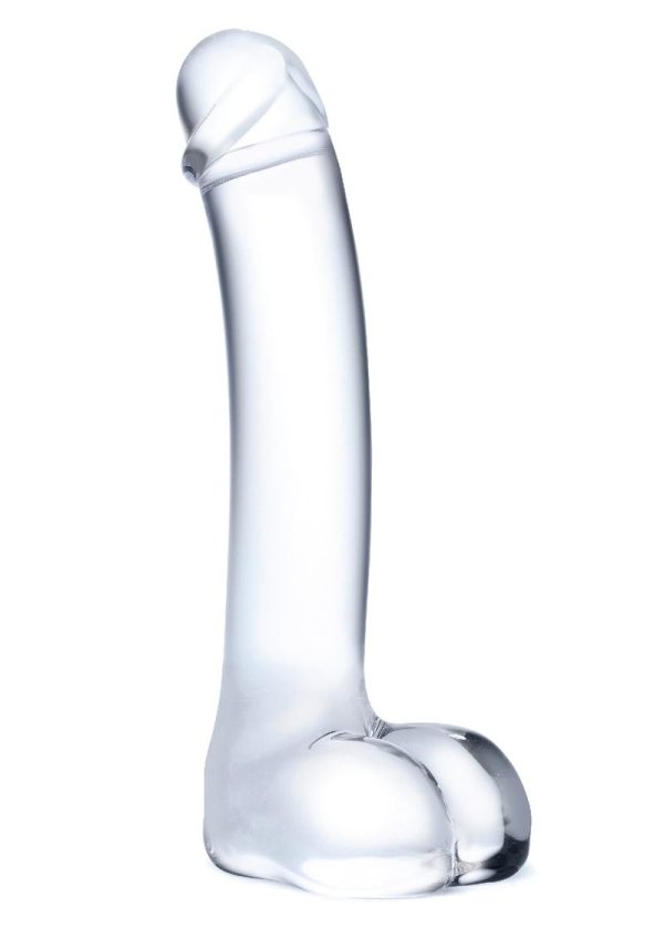 Glas Realistic Curved Glass G Spot Dildo 7in - Clear