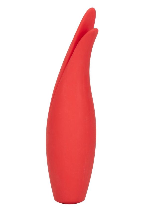 Red Hot Sizzle Rechargeable Silicone Vibrator with Clitoral Stimulation - Red