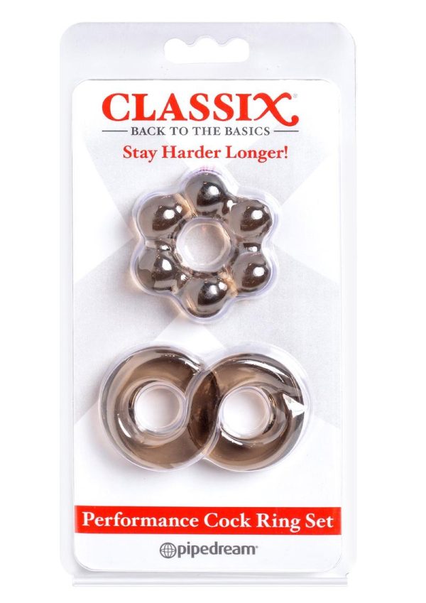 Classix Performance Cock Ring Set (2 piece kit) - Smoke