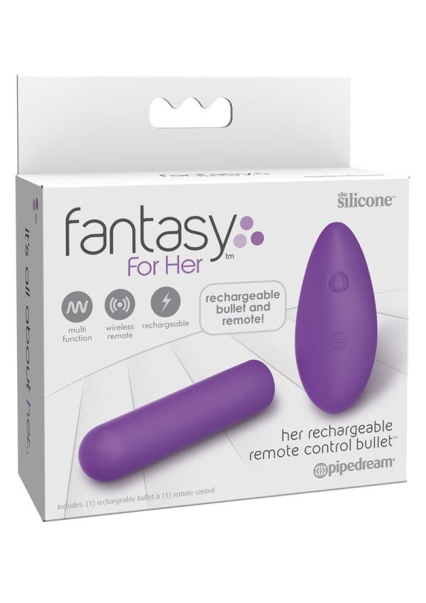 Fantasy For Her Silicone Rechargeable Remote Control Bullet - Purple