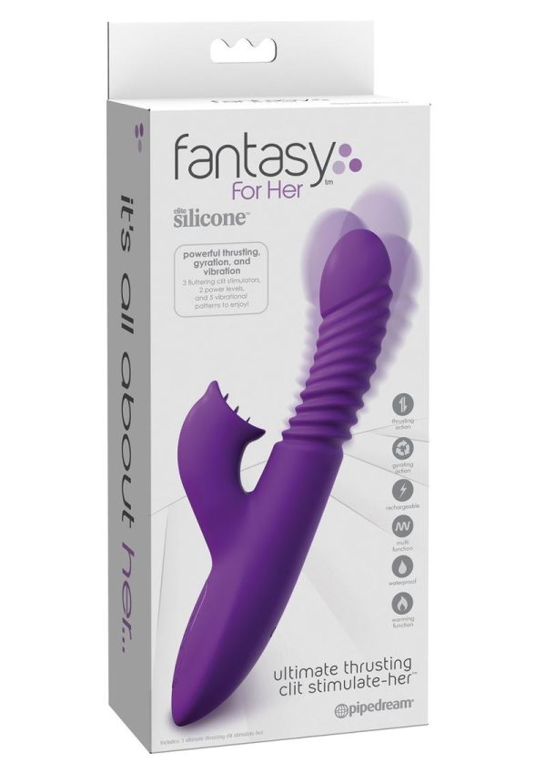 Fantasy For Her Ultimate Thrusting Clit Stimulate Her Rechargeable Waterproof - Purple