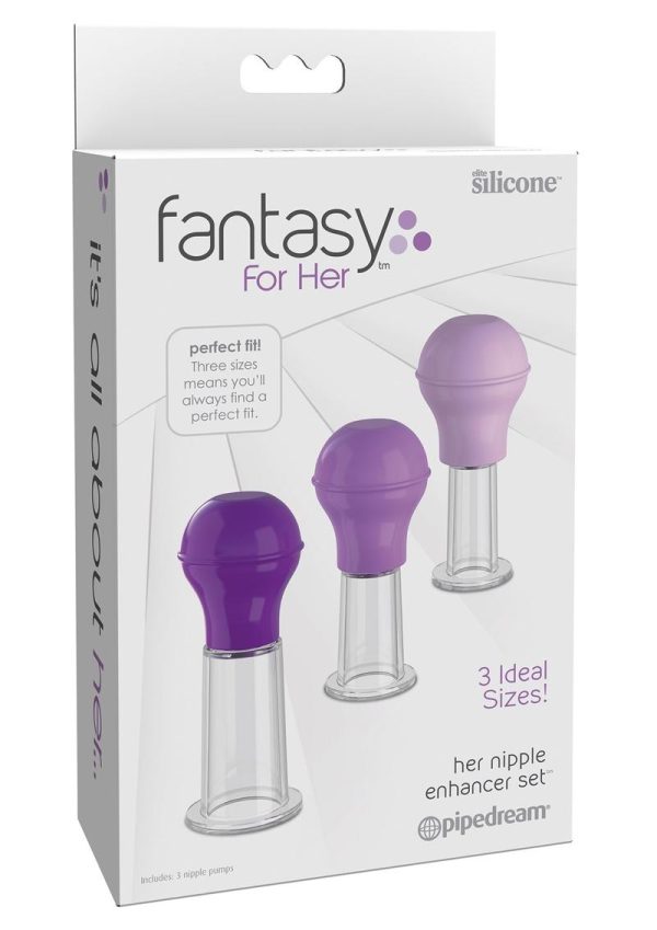 Fantasy For Her Nipple Enhancer Set 3 Size Kit Silicone - Purple