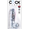 King Cock Clear Dildo with Balls 5in - Clear