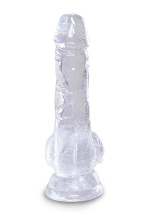 King Cock Clear Dildo with Balls 5in - Clear