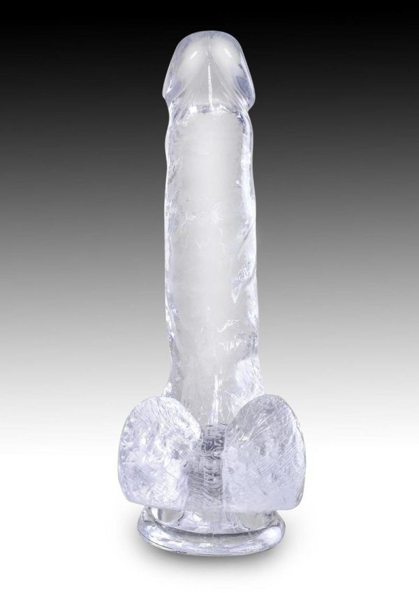 King Cock Clear Dildo with Balls 6in - Clear