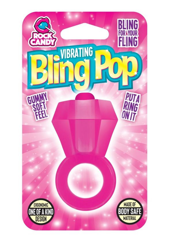 Bling Pop Vibrating Cock Ring - Pink