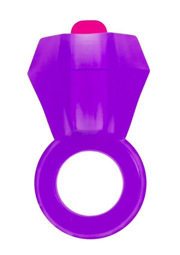 Bling Pop Vibrating Cock Ring - Purple