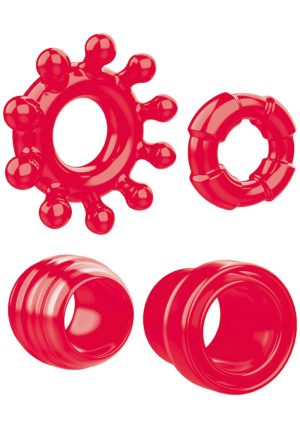 Zero Tolerance Ring the Alarm Cock Ring Kit (4 piece kit) - Red