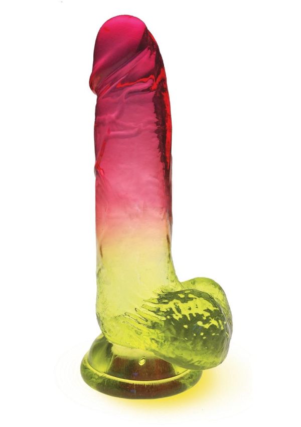 Shades Gradient Dildo 8in - Pink and Yellow