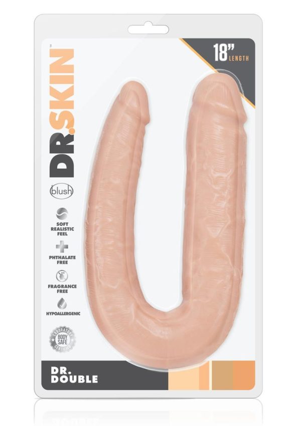 Dr. Skin Silver Collection Dr. Double Dual Penetrating Dildo 18in - Vanilla