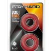Stay Hard Donut Cock Rings (2 Pack) - Red