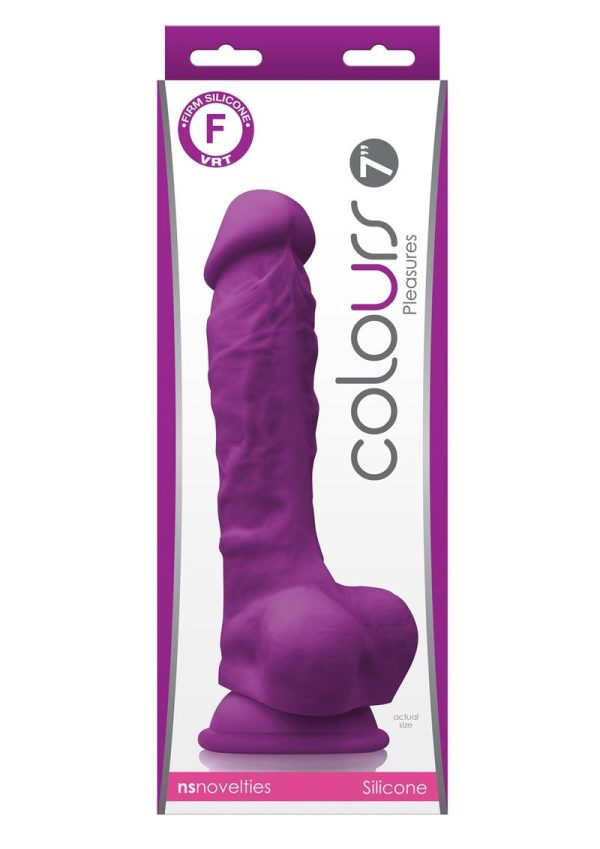 Colours Pleasure Silicone Dildo 7in - Purple